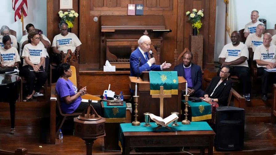 Joe Biden se une a servicio religioso en iglesia texana en Juneteenth