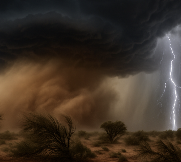 Clima loco en camino: viento, polvo del Sahara y aguaceros con truenos incluido