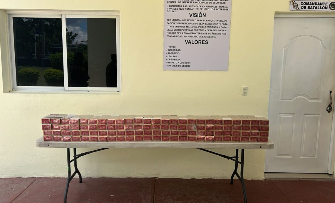 Ejército incauta de 20,000 cigarrillos de contrabando en Elías Piña