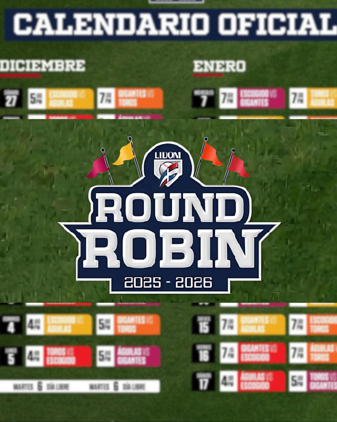Lidom presenta el calendario oficial del Round Robin 2025-2026