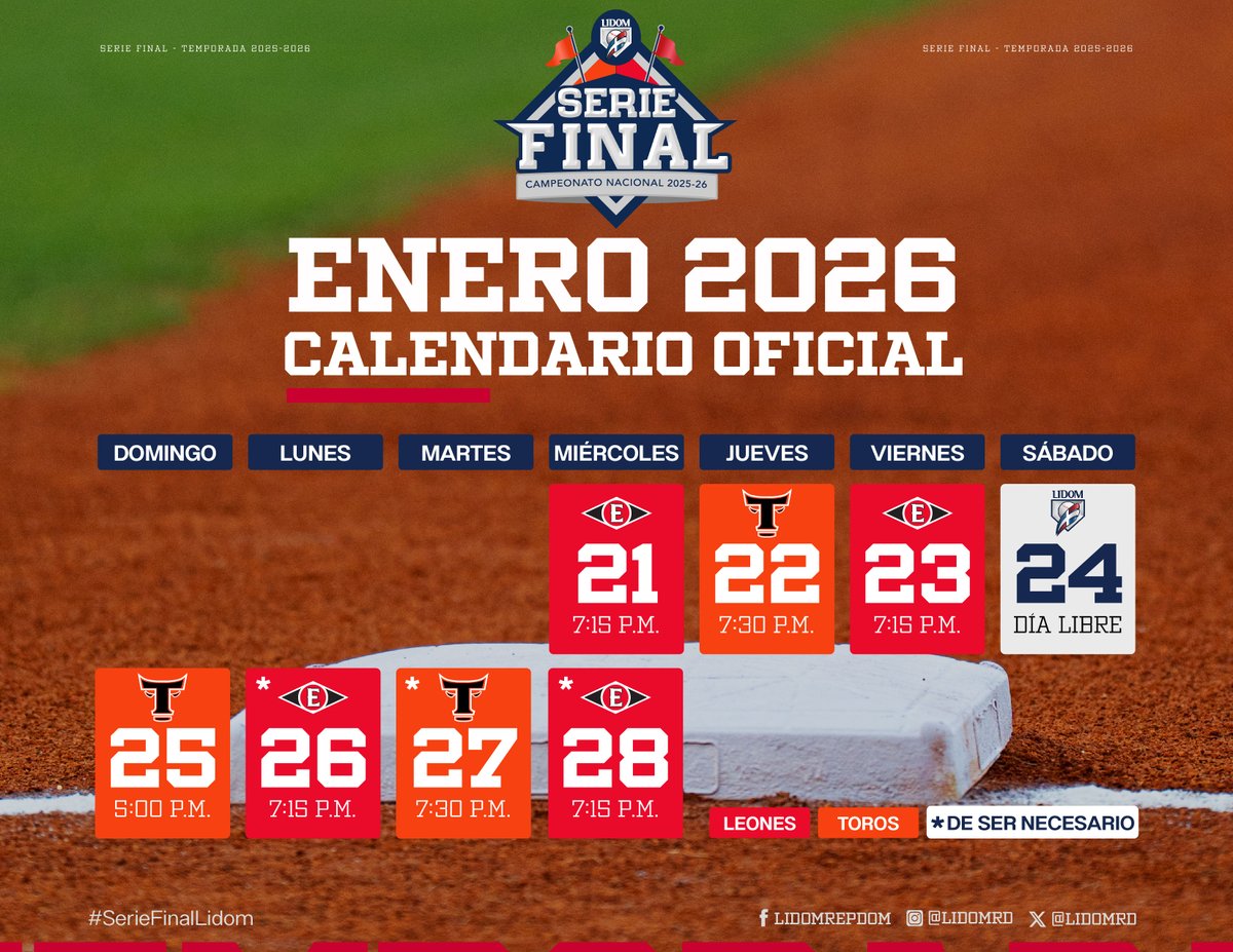 Lidom presenta el calendario oficial de la Serie Final 2025-2026