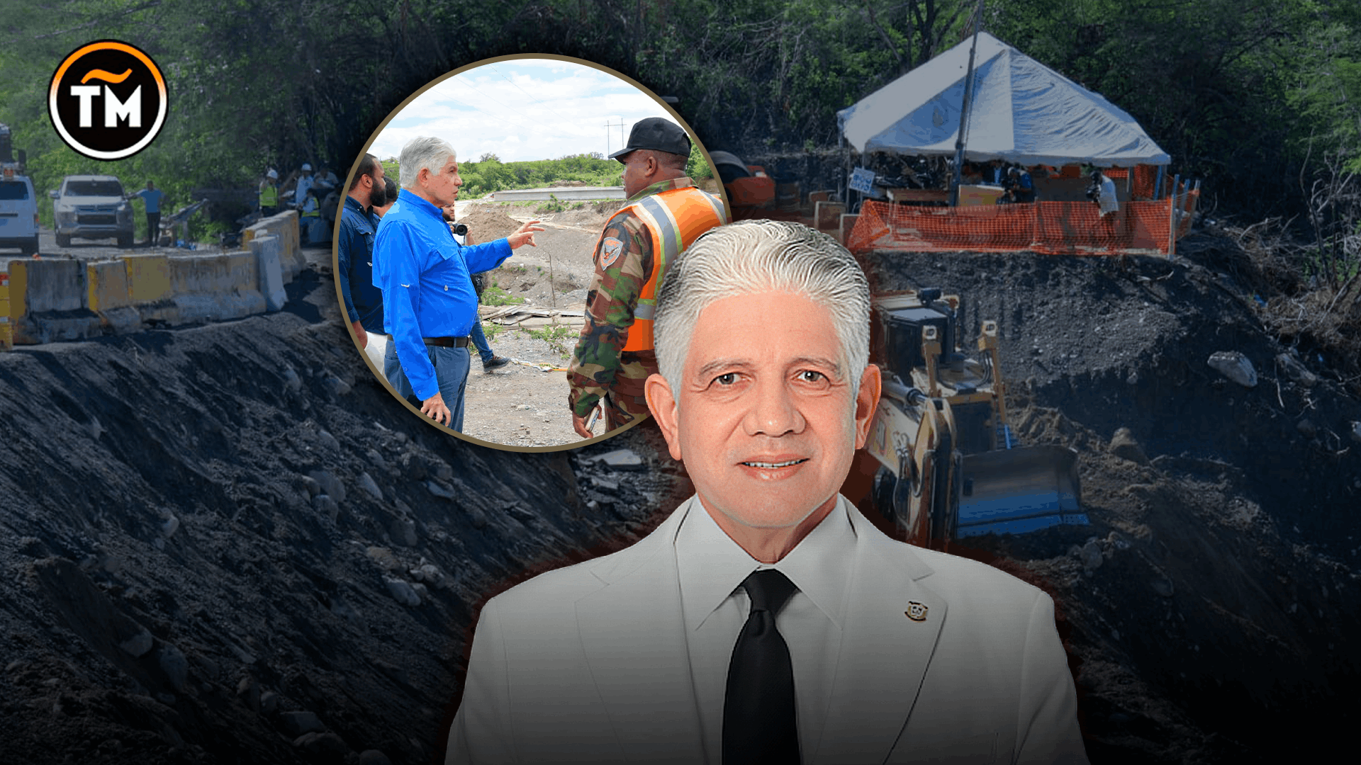 Derrumbe de carretera: Obras Públicas ejecuta desvío provisional en Ocoa