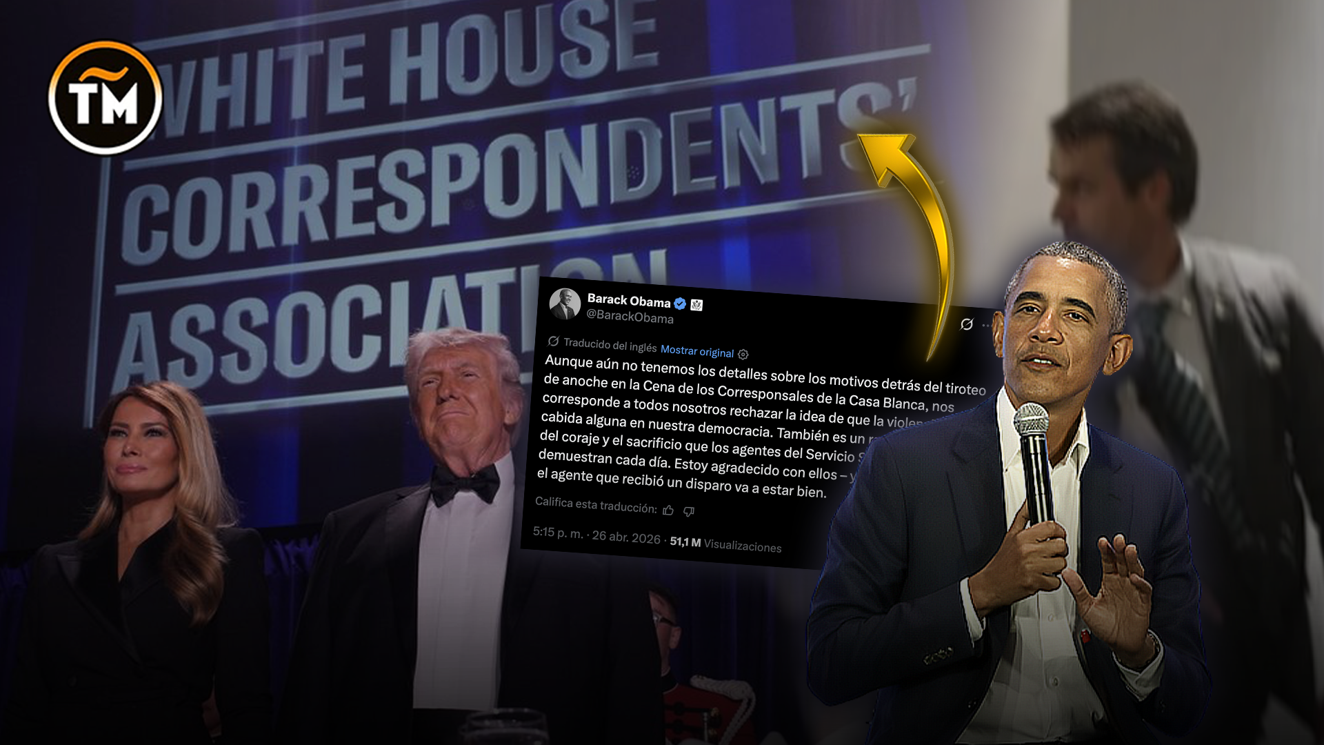 Obama condena violencia tras ataque en cena de corresponsales de la Casa Blanca