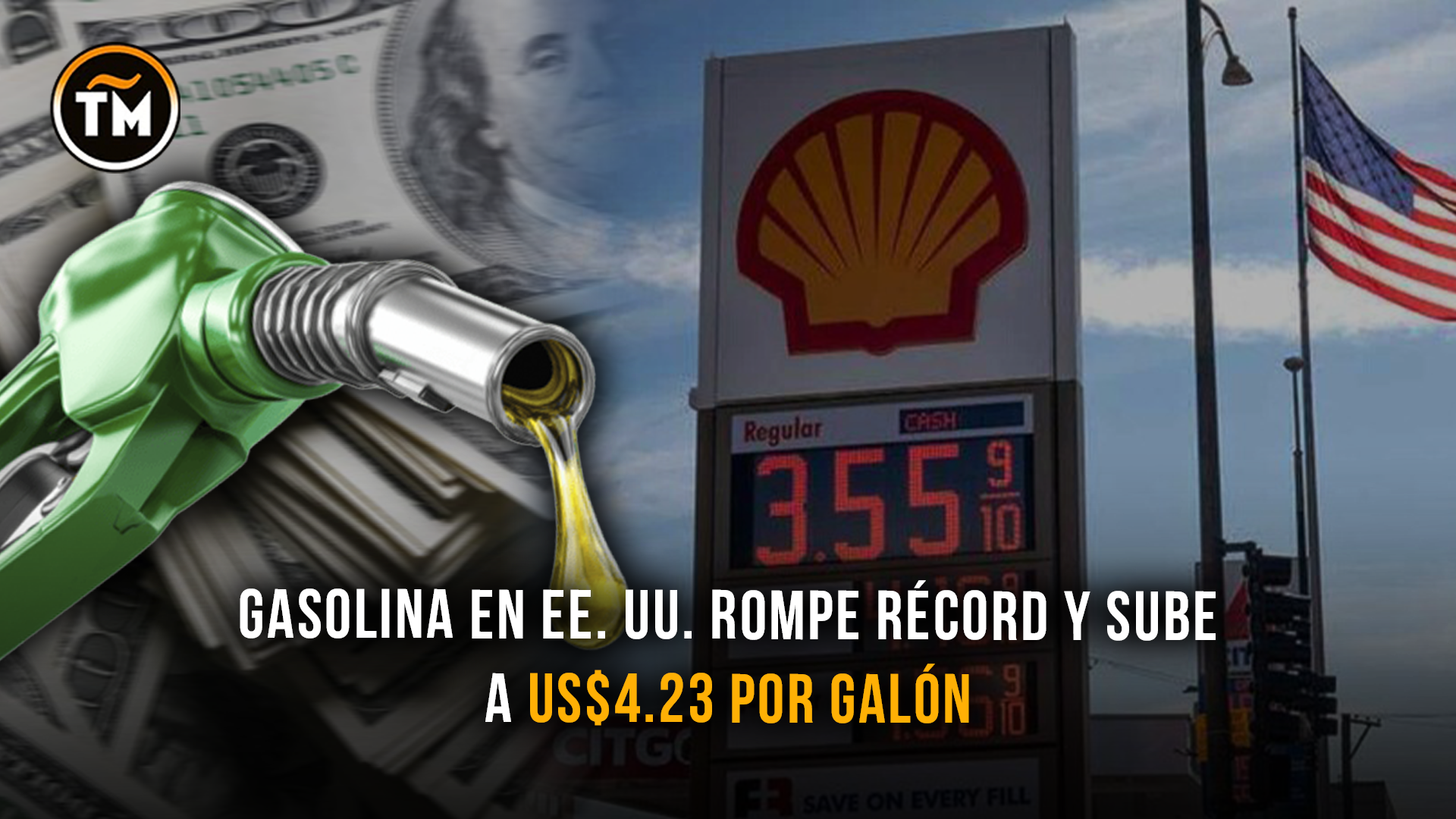 Gasolina rompe récord en EE. UU. , alcanza 4.23 dólares por galón por crisis petrolera
